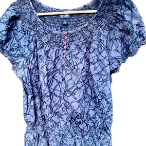 Izod Women’s Summer Short Sleeve Peasant Blouse